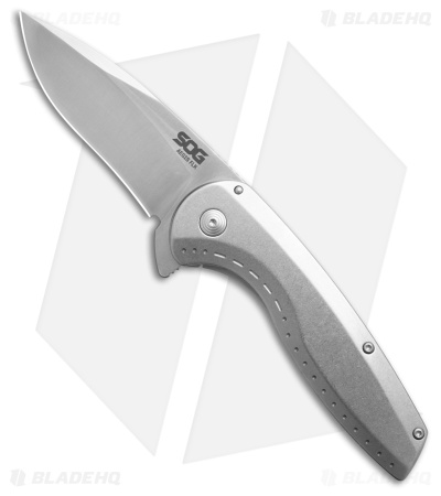 SOG Aegis FLK 2.0 Frame Lock Knife Gray Steel (3.5" Stonewash)