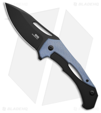 SOG Bulwark FL Frame Lock Knife Blue/Black Micarta (3