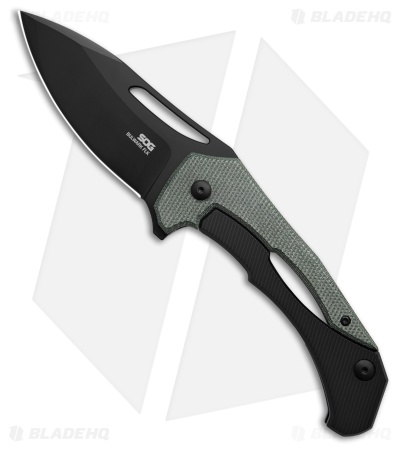 SOG Bulwark FL Frame Lock Knife OD Green/Black Micarta (3