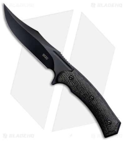 SOG SEAL Commander Fixed Blade Knife Black Micarta (5.25" Black PVD)