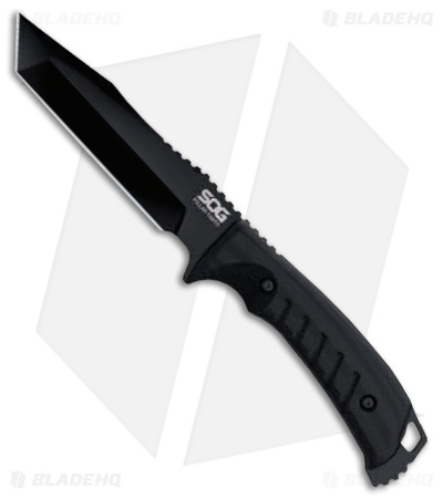 SOG Pillar Tanto Fixed Blade Knife Black Micarta (5" Black Ion) SOG-UF2001-BX