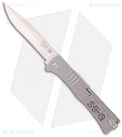 SOG SlimJim XL Bead Blast Assisted Opening Knife (4.18" Satin) SJ-51