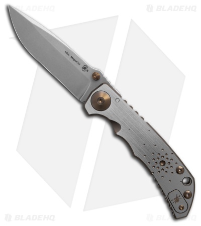 Spartan Blades Harsey Frame Lock Knife Bronze Star Burst Titanium (4