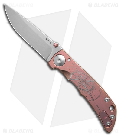 Spartan Blades Custom Mini Harsey Frame Lock Knife Pink Compass (3.25