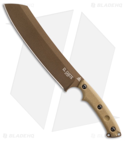 TOPS Knives El Chete Mini Fixed Blade Knife Green Micarta (5.5" Midnight Bronze)