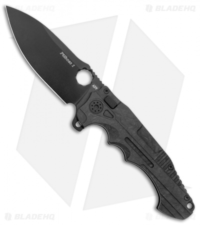 Andre de Villiers (AdV) Mini Pitboss 1 Marble Carbon Fiber (3.75" Black)