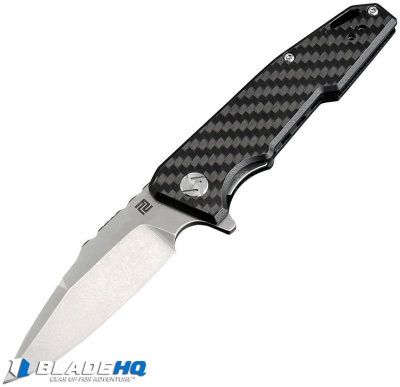 Artisan Cutlery Small Predator Liner Lock Knife Carbon Fiber (3" Stonewash)