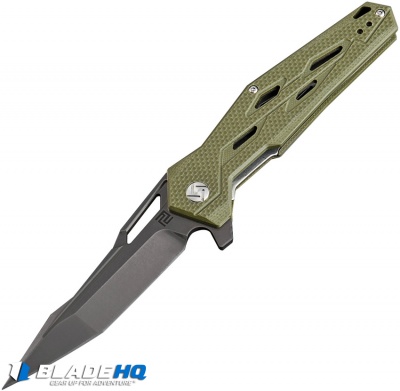 Artisan Cutlery Bombardier Liner Lock Knife Green G-10 (3.45" Black D2)