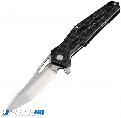 Artisan Cutlery Bombardier Liner Lock Knife Black G-10 (3.45" Stonewash D2)