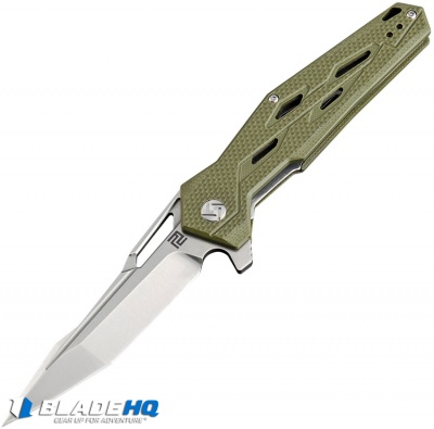 Artisan Cutlery Bombardier Liner Lock Knife Green G-10 (3.45