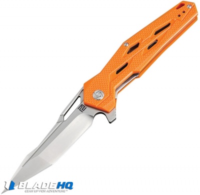 Artisan Cutlery Bombardier Liner Lock Knife Orange G-10 (3.45" Stonewash D2)