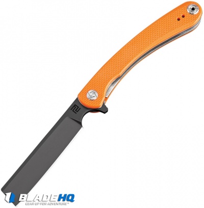 Artisan Cutlery Small Orthodox Liner Lock Knife Orange G-10 (2.75" Black)