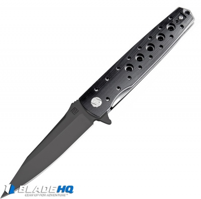 Artisan Cutlery Virginia Liner Lock Knife Smooth Black G-10 (3.8" Black)