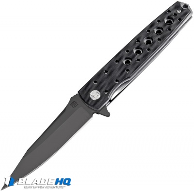 Artisan Cutlery Virginia Liner Lock Knife Textured Black G-10 (3.8" Black)