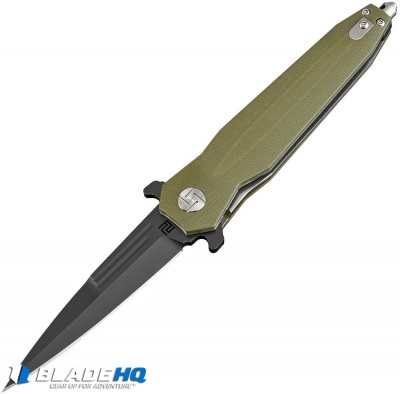 Artisan Cutlery Hornet Liner Lock Knife OD Green G-10 (3.54" Black D2)