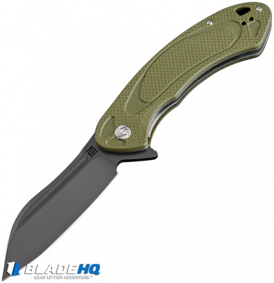 Artisan Cutlery Eterno Liner Lock Knife OD Green G-10 (3.54" Black D2)