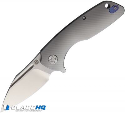 Artisan Cutlery Wren Frame Lock Knife Gray Ti (3" Satin CPM-S35VN)