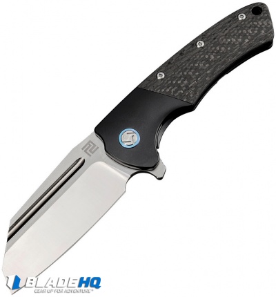 Artisan Cutlery Mastiff Frame Lock Knife Black CF/Ti (3.5