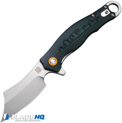 Artisan Cutlery Corsair Liner Lock Knife Black/Green G-10 (2.95" Stonewash D2)