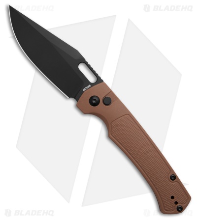 Artisan Cutlery BHQ Exclusive Revel Button Lock Knife Chocolate FRN (3.5" Black)