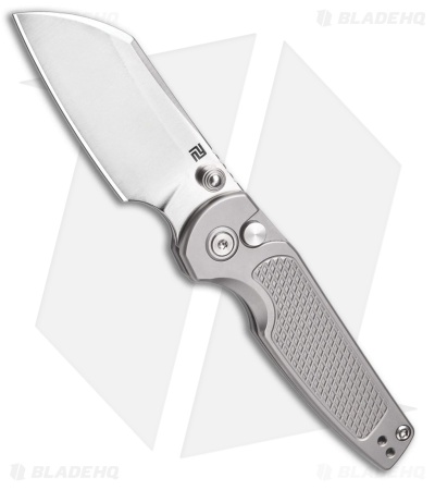 Artisan Cutlery Cleo Button Lock Knife Diamond Pattern Ti (2.5" Sand Polish)