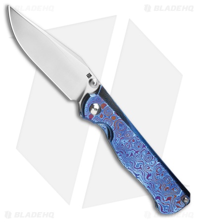 Artisan Cutlery Crusoe Frame Lock Knife Timascus (3.5" Sand Polish S90V)