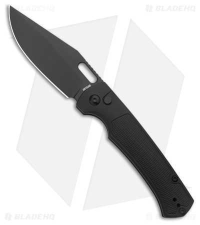 Artisan Cutlery Revel Button Lock Knife Black FRN (3.5" Black)