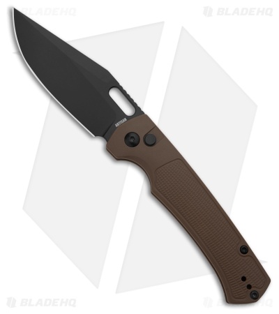 Artisan Cutlery Revel Button Lock Knife Brown FRN (3.5" Black)