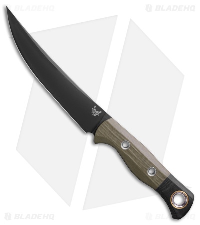 Benchmade Meatcrafter Fixed Blade Knife OD Green/Black G-10 (6.1