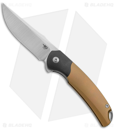 Bestech Knives Supernova Liner Lock Knife Gold Ti (3.07" Vertical Satin) BT2111C