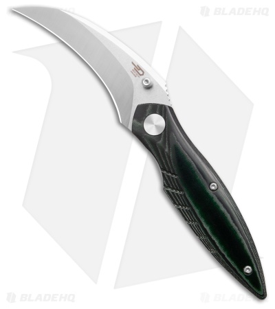 Bestech Knives Mantidae Liner Lock Knife Green Micarta (2.96" Satin SW) BG60E