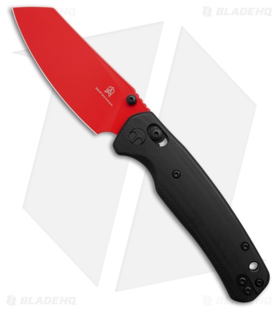 Bestechman Cicada's Wing Crossbar Lock Knife Black G-10 (3.15" Red) BMK06F