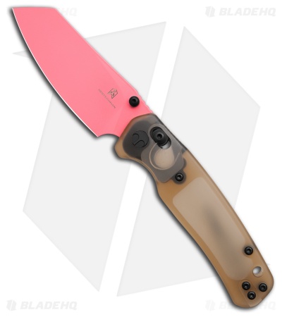 Bestechman Cicada's Wing Crossbar Lock Knife Ultem (3.15" Pink) BMK06H