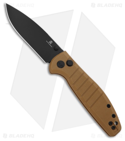 Bestechman Goodboy Jr. Button Lock Knife Khaki G-10 (2.8" Black) BMK10F