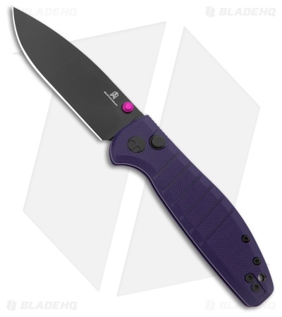 Bestechman Goodboy Jr. Button Lock Knife Purple G-10 (2.8" Black) BMK10G