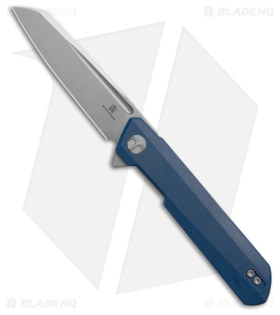 Bestechman Dundee Sheepsfoot Liner Lock Knife Blue G-10 (3.5" Satin)