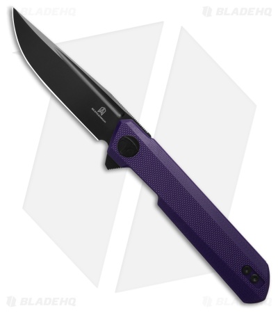 Bestechman Mini Dundee Double Detent Knife Purple G-10 (2.9" Black)