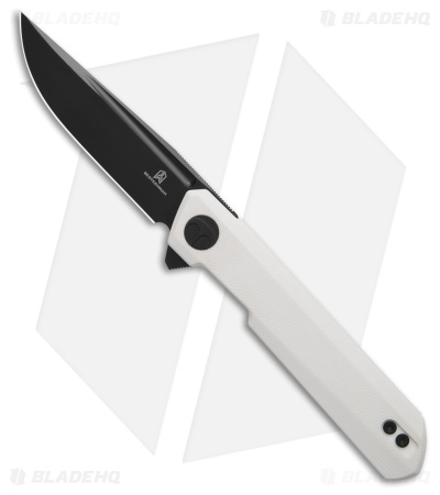 Bestechman Mini Dundee Double Detent Knife White G-10 (2.9" Black)