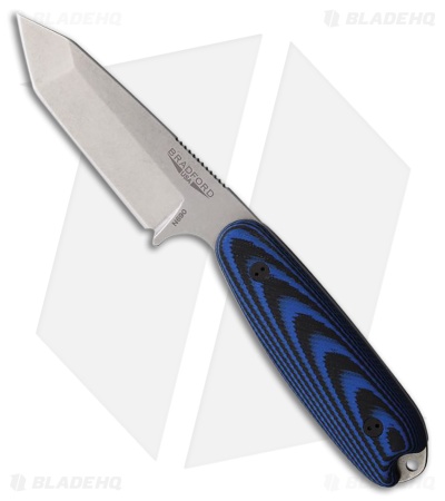 Bradford Knives Guardian3.5 Fixed Blade Black/Blue G10 (3.75" Stonewash)