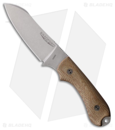 Bradford Knives Guardian3 Fixed Blade Natural Micarta (3.50" Stonewash)