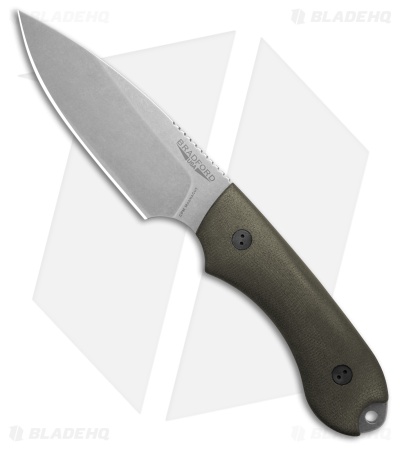 Bradford Guardian 4 MagnaCut Fixed Blade Knife OD Green Micarta (4.6" Stonewash)
