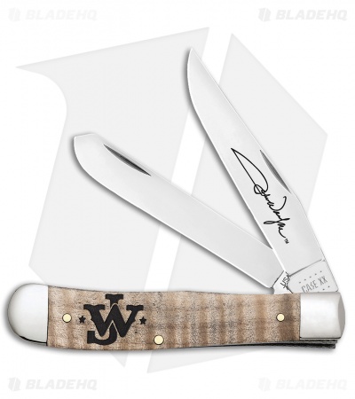 Case Cutlery John Wayne Trapper Knife Smooth Natural Curly Maple  (7254 SS)