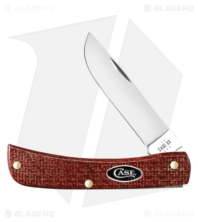 Case Knives Sod Buster Jr. Knife 3.6" Dark Red Burlap Micarta (10137 CS) 12273