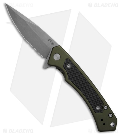 Case Cutlery Marilla Frame Lock Knife OD Green Al + Black G-10 (3.4" SW Serr)