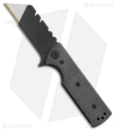 Chaves CHUB Flipper Blue Label Liner Lock Knife Black Micarta (1" Utility Black)