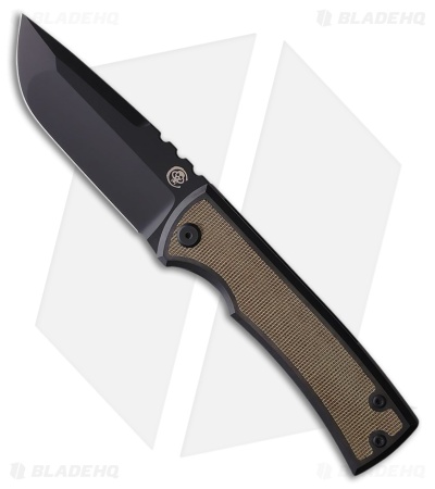 Chaves Knives Redencion 229 Frame Lock Knife Green Micarta/Ti (3.6" Black SW)