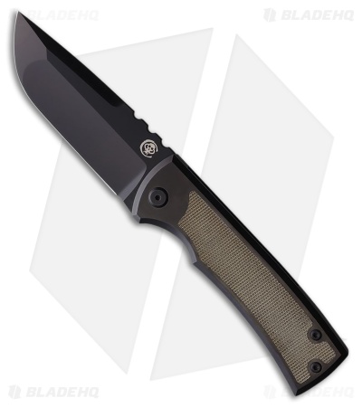 Chaves Knives Redencion 229 Frame Lock Knife Small Green Micarta (3.6" Black SW)