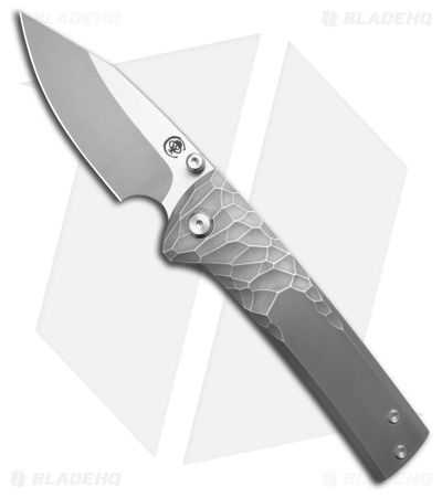 Chaves Scapegoat Street Frame Lock Knife Gray Half Rocked Titanium (3.5" Satin)