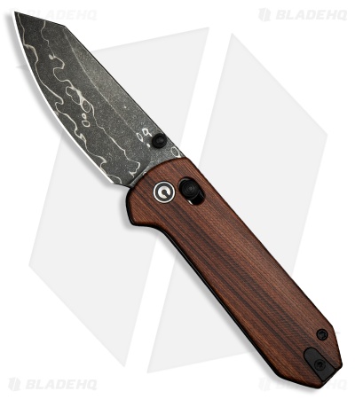 CIVIVI Yonder Crossbar Lock Knife Guibourtia Wood (2.9" Damascus)
