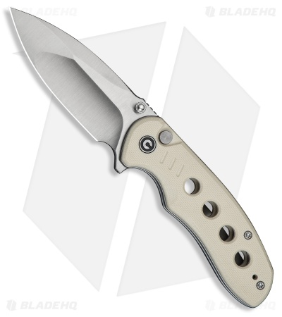CIVIVI Triptych Button Lock Knife Ivory G-10 (3" Satin)